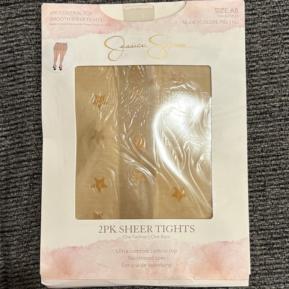 Jessica Simpson Sheer Tights 2-Pack in Nude